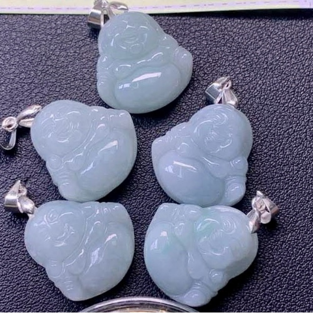 Elegant ice Myanmar Jade Buddha Pendant Necklace $25